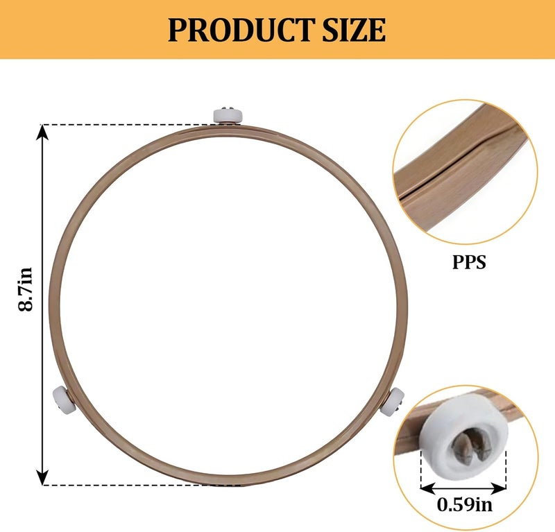 smrtcol Microwave Turntable Ring Replacement 8.7-Inch Microwave Oven Spinner Replacement Parts with 3 Smooth Rollers Universal Fit for Most Microwaves - Image 2